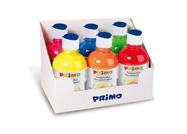 Box 6 tempera fluo 300ml colori assortiti PRIMO