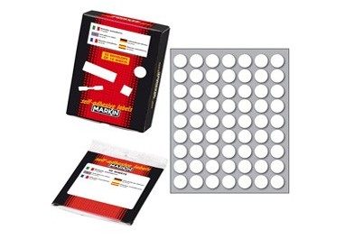 Etichetta adesiva bianca tonda Ø14mm (10fogli x 63etichette) Markin