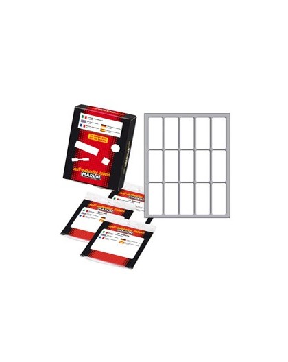 Etichetta adesiva bianca 46x20mm (10fogli x 15etichette) Markin
