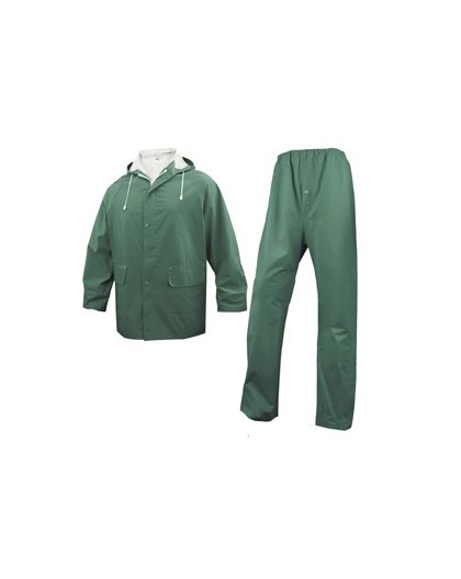 COMPLETO IMPERMEABILE EN304 Tg. M verde (giacca+pantalone)