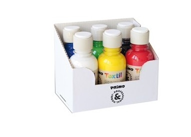 BOX 6 COLORI ASSORTITI 125ml PER TESSUTI PRIMO