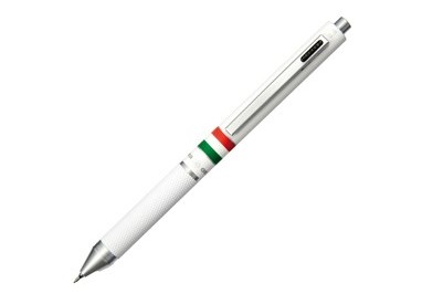 Penna sfera scatto multifunzione QUADRA fusto bianco gommato Italia OSAMA