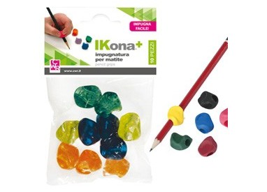 Busta 10 impugnature per matite colori assortiti IKONA+