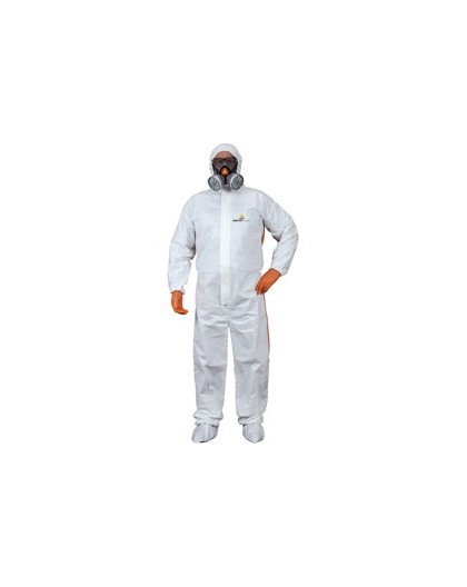 TUTA PROTEZ.DA RISCHIO CHIMICO DT125 Tg. L bianco-arancio MONOUSO