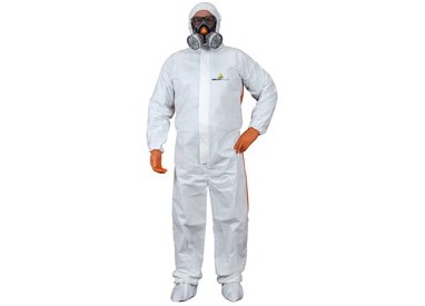 TUTA PROTEZ.DA RISCHIO CHIMICO DT125 Tg. L bianco-arancio MONOUSO