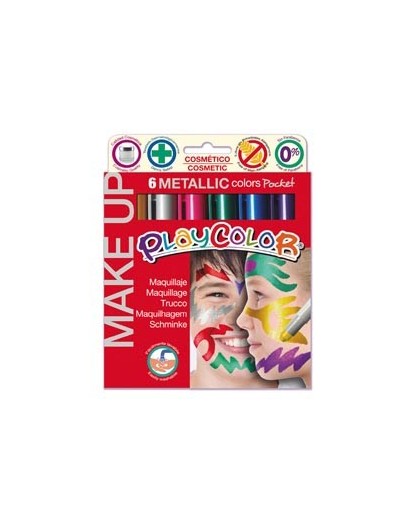 MAKE UP TEMPERA SOLIDA PLAYCOLOR ASTUCCIO CON 6 COLORI METALLIC