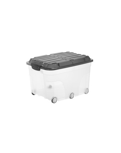 CONTENITORE Compact con RUOTE 57Lt con COPERCHIO NERO