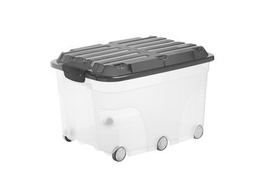 CONTENITORE Compact con RUOTE 57Lt con COPERCHIO NERO