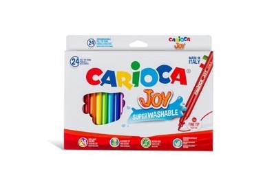 SCATOLA 24 PENNARELLI JOY LAVABILI COLORI ASSORTITI CARIOCA
