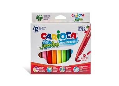 Astuccio 12 pennarelli Jumbo lavabili colori assortiti CARIOCA