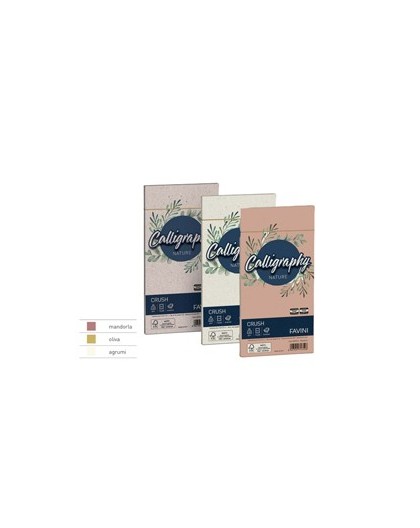 25 buste Calligraphy Nature CRUSH 120gr 120x180mm oliva FAVINI