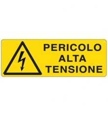 CARTELLO ALLUMINIO 35x12,5cm 'Pericolo Alta Tensione'
