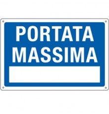 CARTELLO ALLUMINIO 30x20cm 'Portata Massima'