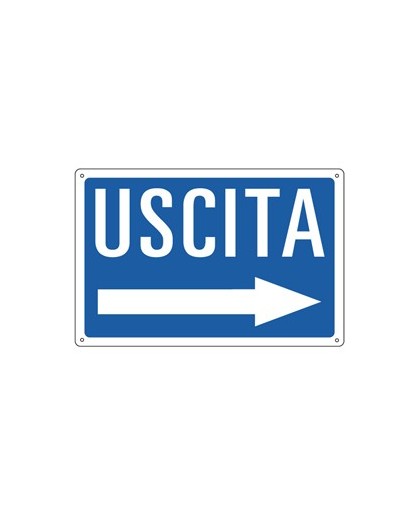 CARTELLO ALLUMINIO 30x20cm 'Uscita --'