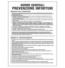 CARTELLO POLIONDA 50x67cm 'Norme generali prevenzione infortuni'
