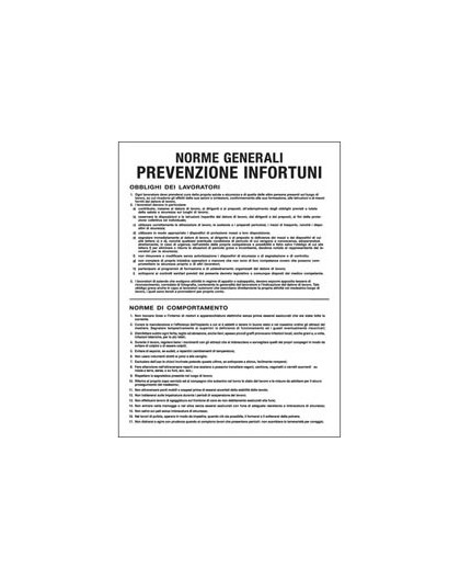 CARTELLO POLIONDA 50x67cm 'Norme generali prevenzione infortuni'