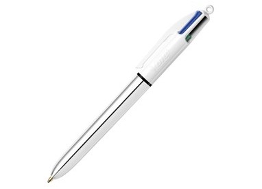 Scatola 12 penna sfera scatto 4COLORS SHINE SILVER BIC