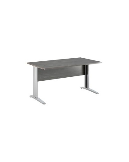 SCRIVANIA LINEARE 160X80cm FRASSINO TOSCANO-fianchi vernic. effetto crom.EASY