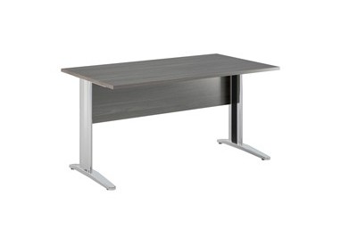 SCRIVANIA LINEARE 140X80cm FRASSINO TOSCANO-fianchi vernic.effetto crom. EASY