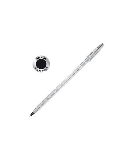 Scatola 20 penna sfera CRISTAL® SHINE SILVER medio 1,0mm nero BIC®