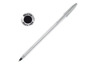Scatola 20 penna sfera CRISTAL® SHINE SILVER medio 1,0mm nero BIC®