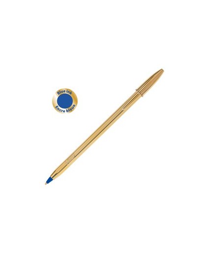 Scatola 20 penna sfera CRISTAL® SHINE GOLD medio 1,0mm blu BIC®