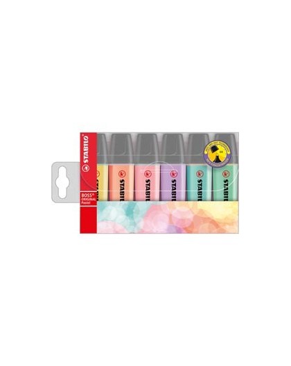 BUSTA 6 EVIDENZIATORI STABILO BOSS PASTEL