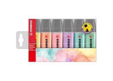 BUSTA 6 EVIDENZIATORI STABILO BOSS PASTEL