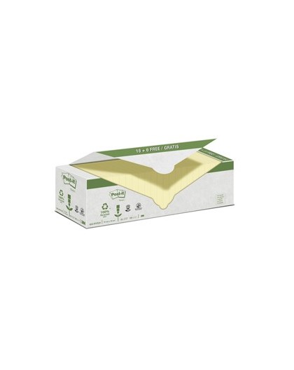 VALUE PACK 24 BLOCCO 100fg Post-it® CARTA RICICLATA GIALLO 76X76MM 654-RYP24