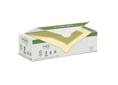 VALUE PACK 24 BLOCCO 100fg Post-it® CARTA RICICLATA GIALLO 76X76MM 654-RYP24