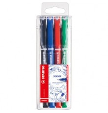 ASTUCCIO 4 FINELINER STABILO SENSOR PUNTA 0.3MM COLORI ASSORTITI