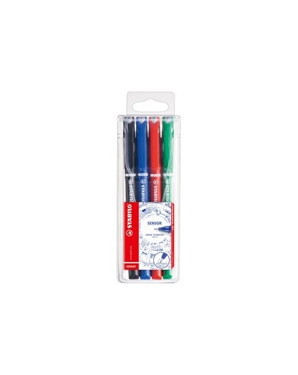 ASTUCCIO 4 FINELINER STABILO SENSOR PUNTA 0.3MM COLORI ASSORTITI