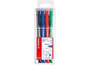 ASTUCCIO 4 FINELINER STABILO SENSOR PUNTA 0.3MM COLORI ASSORTITI