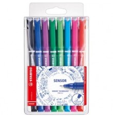ASTUCCIO 8 FINELINER STABILO SENSOR PUNTA 0.3MM COLORI ASSORTITI