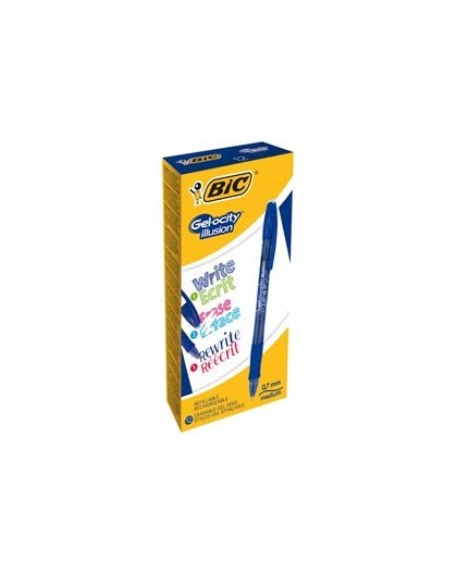 Scatola 12 penna sfera gel cancellabile GELOCITY ILLUSION 0,7mm blu BIC