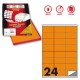 Etichetta adesiva C/500 arancio fluo 100fg A4 70x36mm (24et/fg) Markin