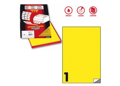 Etichetta adesiva C/503 giallo fluo 100fg A4 210x297mm (1et/fg) Markin