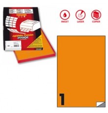 Etichetta adesiva C/503 arancio fluo 100fg A4 210x297mm (1et/fg) Markin