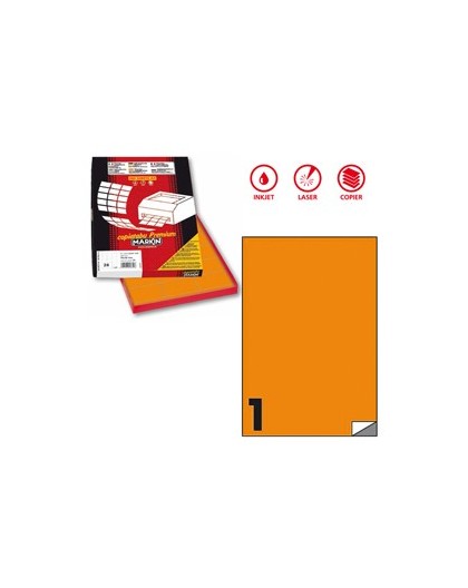 Etichetta adesiva C/503 arancio fluo 100fg A4 210x297mm (1et/fg) Markin