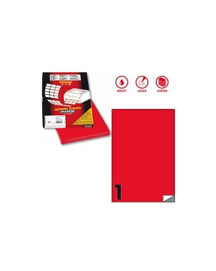 Etichetta adesiva C/503 rosso fluo 100fg A4 210x297mm (1et/fg) Markin