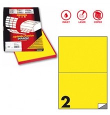 Etichetta adesiva C/509 giallo fluo 100fg A4 210x148,5mm (2et/fg) Markin