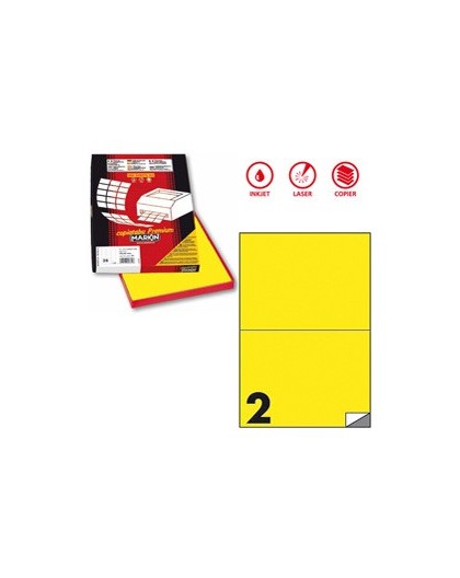 Etichetta adesiva C/509 giallo fluo 100fg A4 210x148,5mm (2et/fg) Markin