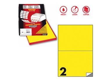 Etichetta adesiva C/509 giallo fluo 100fg A4 210x148,5mm (2et/fg) Markin