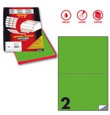 Etichetta adesiva C/509 verde fluo 100fg A4 210x148,5mm (2et/fg) Markin