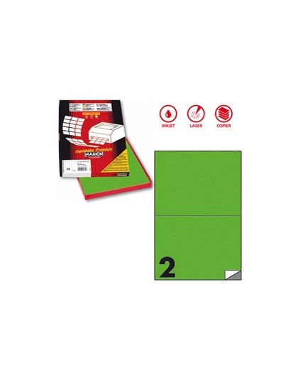 Etichetta adesiva C/509 verde fluo 100fg A4 210x148,5mm (2et/fg) Markin