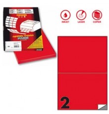 Etichetta adesiva C/509 rosso fluo 100fg A4 210x148,5mm (2et/fg) Markin