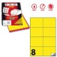 Etichetta adesiva C/512 giallo fluo 100fg A4 105x74,25mm (8et/fg) Markin