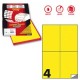 Etichetta adesiva C/519 giallo fluo 100fg A4 105x148,5mm (4et/fg) Markin