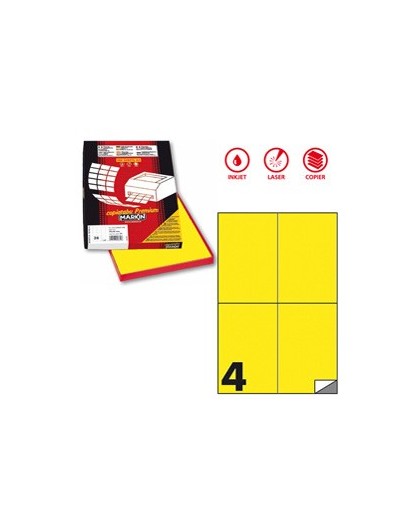 Etichetta adesiva C/519 giallo fluo 100fg A4 105x148,5mm (4et/fg) Markin