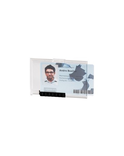 10 PORTABADGE PUSHBOX MONO per 1 TESSERA 54X87mm Durable